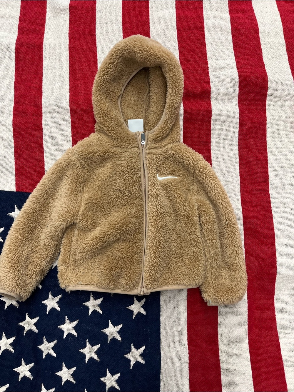 Nike Kids Tan Sherpa Zip Hoodie Size 2T